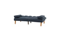 Navy Polyfiber 1Pc Adjustable Sofa Living Room Furniture Solid Wood Legs Plush Couch Navy Wood Primary Living Space Cushion Back Contemporary,Modern Pillow Top Arms Foam Plywood 4 Seat