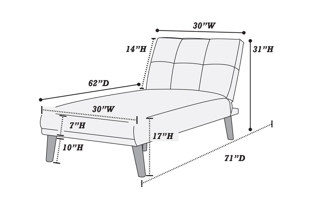 Blue Grey Polyfiber 1Pc Adjustable Chaise Bed Living Room Solid Wood Legs Tufted Comfort Couch Blue Grey Wood Primary Living Space Tufted Back Contemporary,Modern Armless Foam Plywood 2 Seat