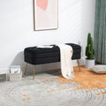 Coolmore Storage Ottoman,Bedroom End Bench,Upholstered Fabric Storage Ottoman With Safety Hinge, Entryway Padded Footstool, Ottoman Bench For Living Room & Bedroom Black Velvet