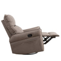 Rocking Recliner Chair,360 Degree Swivel Nursery Rocking Chair,Glider Chair,Modern Small Rocking Swivel Recliner Chair For Bedroom,Living Room Chair Home Theater Seat,Side Pocket Brown Solid Brown Light Brown Primary Living Space Foam Wipe Clean