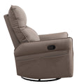 Rocking Recliner Chair,360 Degree Swivel Nursery Rocking Chair,Glider Chair,Modern Small Rocking Swivel Recliner Chair For Bedroom,Living Room Chair Home Theater Seat,Side Pocket Brown Solid Brown Light Brown Primary Living Space Foam Wipe Clean