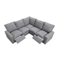 Power Recliner Chair Home Theater Seating Soft Chair With Usb Port For Living Room, Bedroom, Theater Room, Grey Grey Foam Linen