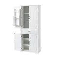 Bathroom Storage Cabinet With Doors And Drawer, Multiple Storage Space, Adjustable Shelf, White White Mdf