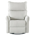 Rocking Recliner Chair,360 Degree Swivel Nursery Rocking Chair,Glider Chair,Modern Small Rocking Swivel Recliner Chair For Bedroom,Living Room Chair Home Theater Seat,Side Pocket Light Gray Solid Light Brown Primary Living Space Push Button Rubberwood