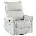 Rocking Recliner Chair,360 Degree Swivel Nursery Rocking Chair,Glider Chair,Modern Small Rocking Swivel Recliner Chair For Bedroom,Living Room Chair Home Theater Seat,Side Pocket Light Gray Solid Light Brown Primary Living Space Push Button Rubberwood