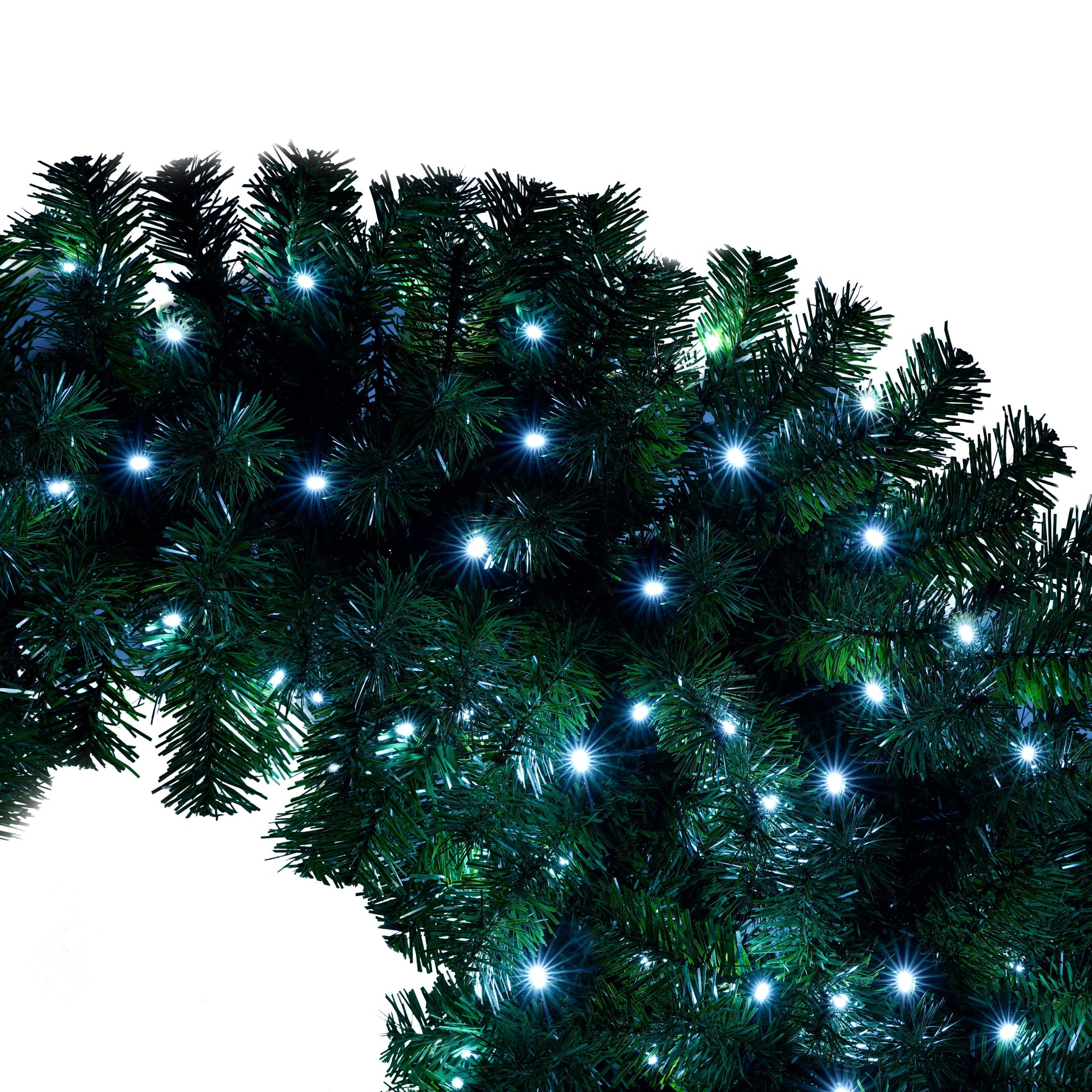 6Ft Hinged Fir Artificial Fir Bent Top Christmas Tree, Xmas Tree Bendable Santa Hat Style Christmas Tree Holiday Decoration, 1250 Lush Branch Tips, 300 Led Lights X Mas Green Pvc