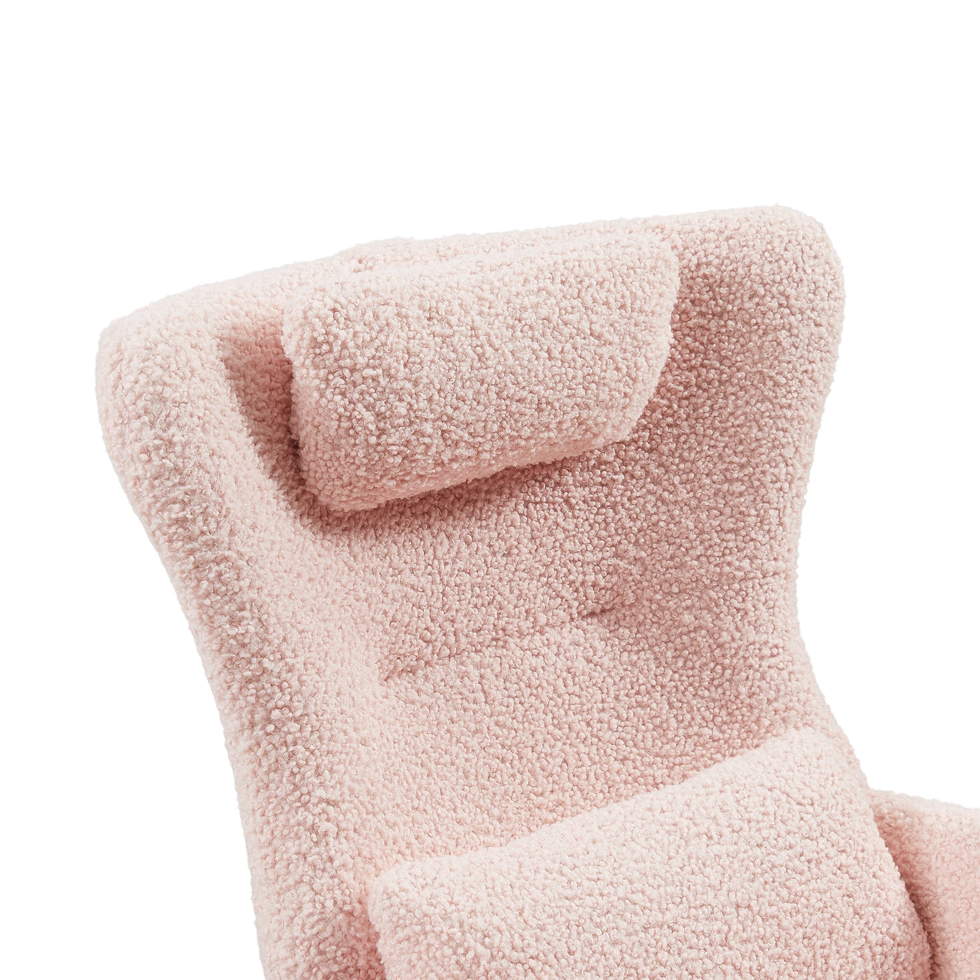 Rocking Chair Nursery, Modern Rocking Chair With High Backrest Pink Polyurethane Foam Fabric