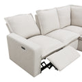 Power Recliner Chair Home Theater Seating Soft Chair With Usb Port For Living Room, Bedroom, Theater Room, Beige Beige Foam Linen