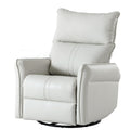 Rocking Recliner Chair,360 Degree Swivel Nursery Rocking Chair,Glider Chair,Modern Small Rocking Swivel Recliner Chair For Bedroom,Living Room Chair Home Theater Seat,Side Pocket Light Gray Solid Light Brown Primary Living Space Push Button Rubberwood