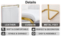 1 Table And 4 Chairs. Modern, Simple And Luxurious White Imitation Marble Rectangular Dining Table And Desk With 4 White Pu Gold Plated Leg Chairs 63'' X 35.4'' X 30'' White Black Mdf