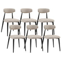 Set Of 6 Dining Chairsupholstered Chairs With Metal Legs For Kitchen Dining Room,Light Grey Light Grey Foam Metal