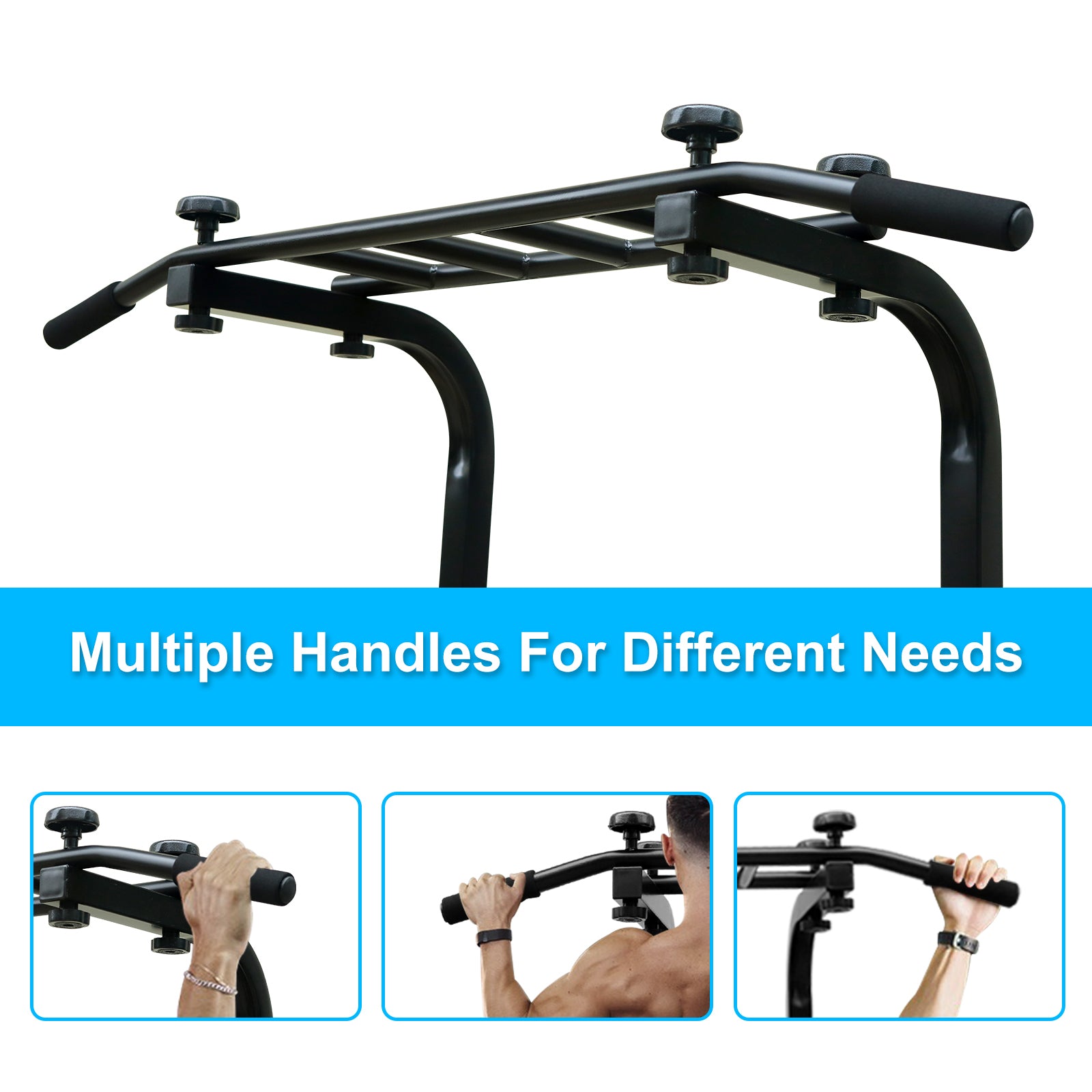 Power Tower Pull Up Bar Workout Dip Station For Strength Training, Suitable For Home Gym Fitness Black Iron