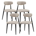 Dining Chairs Set Of 4, Upholstered Chairs With Metal Legs For Kitchen Dining Room Light Grey Light Grey Foam Metal