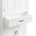 Bathroom Storage Cabinet With Doors And Drawer, Multiple Storage Space, Adjustable Shelf, White White Mdf