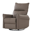 Rocking Recliner Chair,360 Degree Swivel Nursery Rocking Chair,Glider Chair,Modern Small Rocking Swivel Recliner Chair For Bedroom,Living Room Chair Home Theater Seat,Side Pocket Brown Solid Brown Light Brown Primary Living Space Foam Wipe Clean