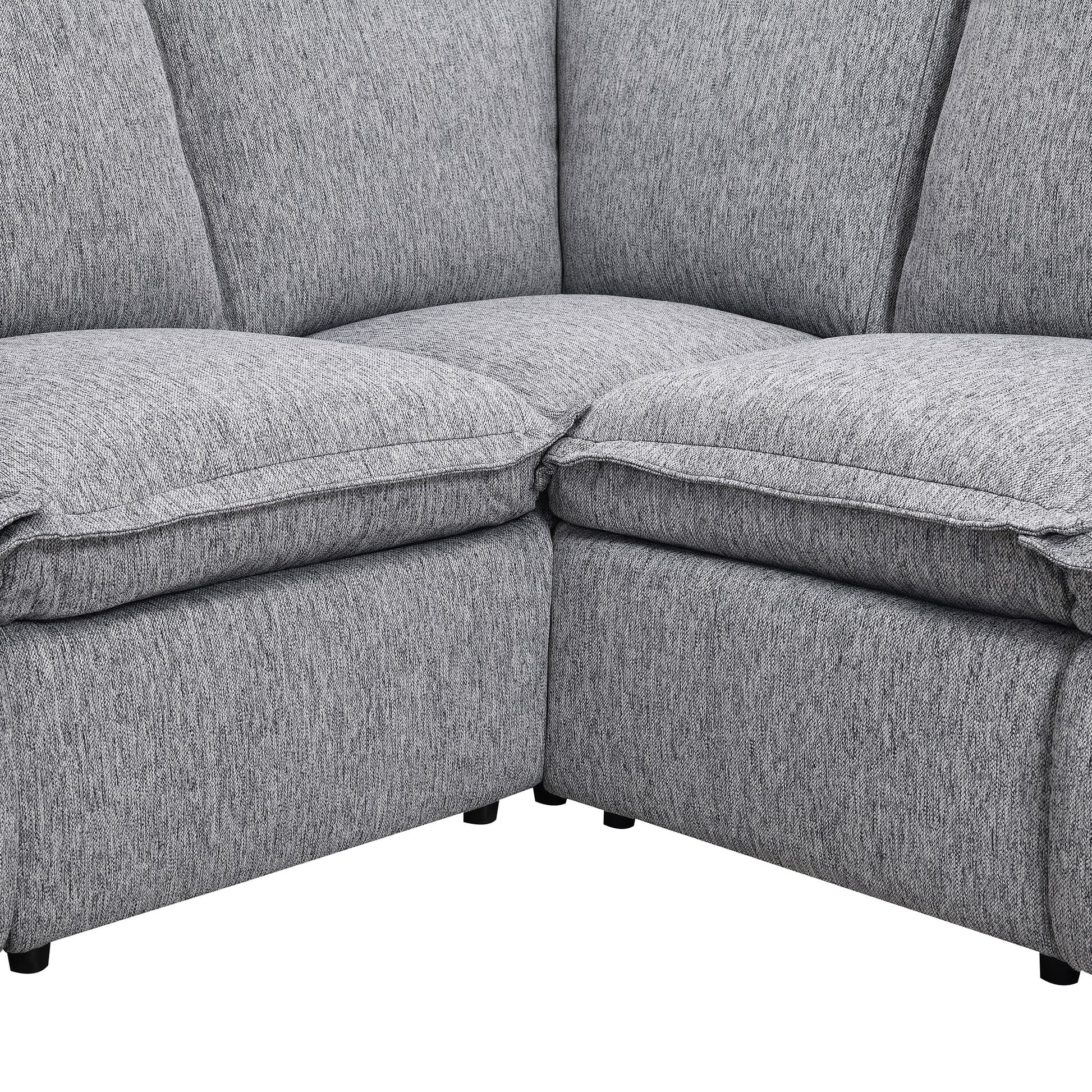 Power Recliner Chair Home Theater Seating Soft Chair With Usb Port For Living Room, Bedroom, Theater Room, Grey Grey Foam Linen