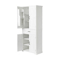 Bathroom Storage Cabinet With Doors And Drawer, Multiple Storage Space, Adjustable Shelf, White White Mdf