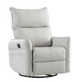 Rocking Recliner Chair,360 Degree Swivel Nursery Rocking Chair,Glider Chair,Modern Small Rocking Swivel Recliner Chair For Bedroom,Living Room Chair Home Theater Seat,Side Pocket Light Gray Solid Light Brown Primary Living Space Push Button Rubberwood