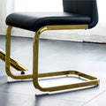 1 Table And 6 Chairs. Modern, Simple And Luxurious White Imitation Marble Rectangular Dining Table And Desk With 6 Black Pu Gold Plated Leg Chairs 63'' X 35.4'' X 30'' White Black Mdf