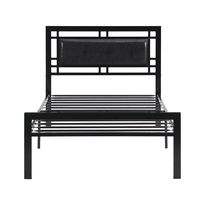 Twin Size Metal Bed Sturdy System Metal Bed Frame ,Modern Style And Comfort To Any Bedroom ,Black Black Metal