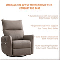 Rocking Recliner Chair,360 Degree Swivel Nursery Rocking Chair,Glider Chair,Modern Small Rocking Swivel Recliner Chair For Bedroom,Living Room Chair Home Theater Seat,Side Pocket Brown Solid Brown Light Brown Primary Living Space Foam Wipe Clean