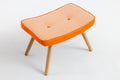 Wooden Step Ottoman,Wooden Step Stool For Adults,Square Cushion Foot Stool,Small Stool With Non Slip Pad,Wood Stool Suitable For Bedroom, Living Room And Kitchen Orange Orange Foam Cotton Linen