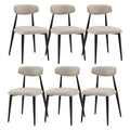 Set Of 6 Dining Chairsupholstered Chairs With Metal Legs For Kitchen Dining Room,Light Grey Light Grey Foam Metal