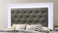 Modern White Crocodile Skin Finish Upholstered 1Pc Twin Size Youth Led Panel Bed Faux Diamond Tufted Bedroom Furniture White Solid Wood