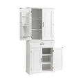 Bathroom Storage Cabinet With Doors And Drawer, Multiple Storage Space, Adjustable Shelf, White White Mdf