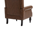 Coolmore Wood Frame Armchair, Modern Accent Chair Lounge Chair With Sturdy Wood Legs For Living Room Bedroom Brown Pu Brown Pu Foam Pu Leather