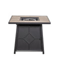 40,000 Btu Steel Propane Gas Fire Pit Table With Steel Lid, Weather Cover Black Garden & Outdoor American Design Steel