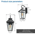 Modern Outdoor Waterproof Wall Lamp Supports Multiple Types Of Light Bulbs 1 Pack Black Modern Glass Aluminium