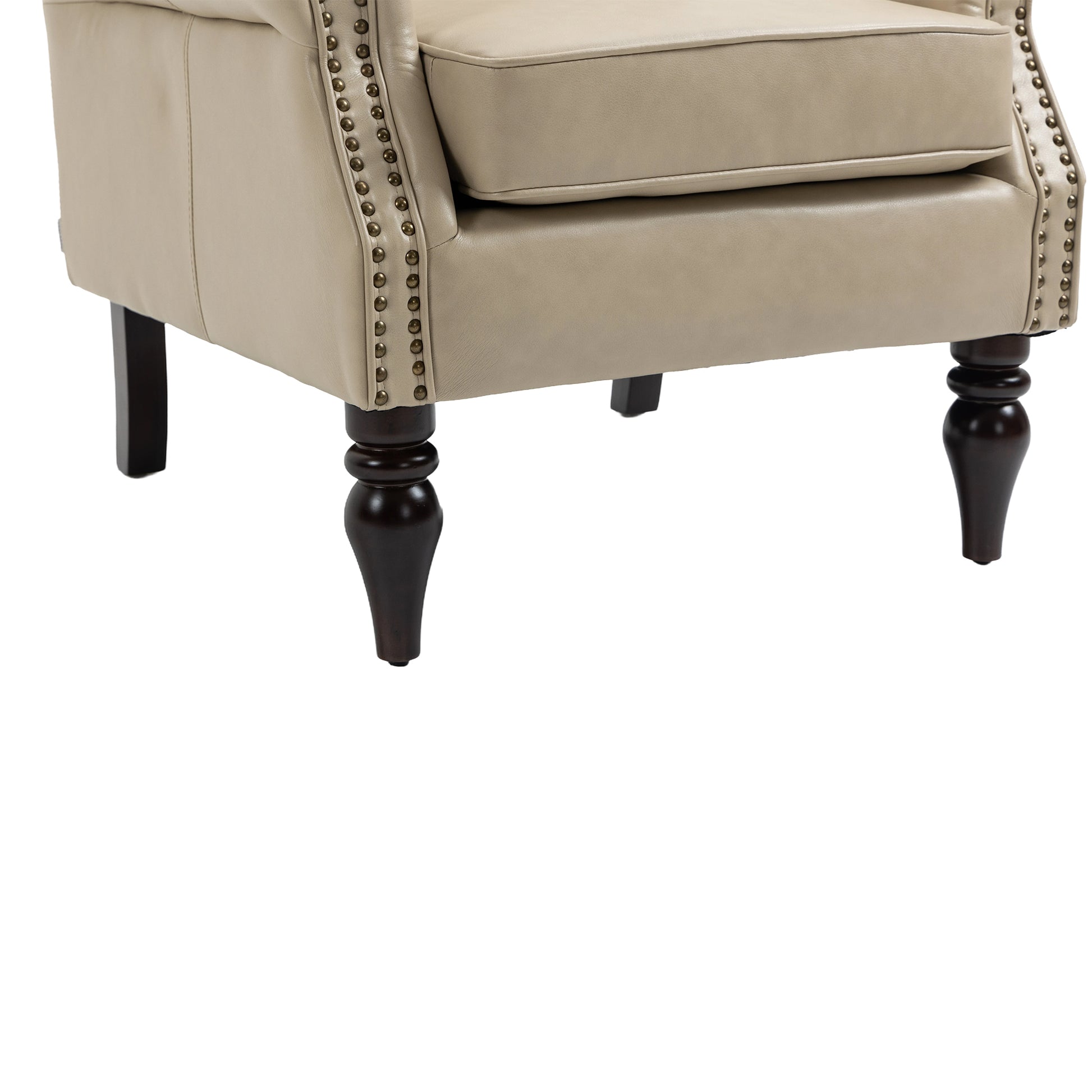 Coolmore Wood Frame Armchair, Modern Accent Chair Lounge Chair With Sturdy Wood Legs For Living Room Bedroom Camel Pu Camel Foam Pu Leather