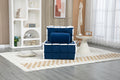 Coolmore Upholstered Deep Seat Armless Accent Single Lazy Sofa Lounge Arm Chair,Comfy Oversized Leisure Barrel Chairs For Living Room Office Meetingroom Aparment Bedroom Furniture Set Blue Velvet