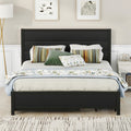 Metal Queen Size Storage Platform Bed With Twin Size Trundle And 2 Drawers, Black Queen Black Metal Bedroom Bed Frame Mdf Steel