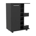 Payson 2 Piece Living Room Set, Bar Cart Coffee Table, Black Black Primary Living Space Shelves Rectangular Engineered Wood