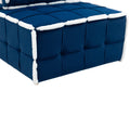 Coolmore Upholstered Deep Seat Armless Accent Single Lazy Sofa Lounge Arm Chair,Comfy Oversized Leisure Barrel Chairs For Living Room Office Meetingroom Aparment Bedroom Furniture Set Blue Velvet