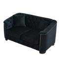 3 Seater 2 Seater Combination Sofa.Velvet Black Black Foam Velvet 5 Seat