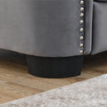 59 Inch Modern Chesterfield Velvet Sofa, 2 Seater Sofa, Upholstered Tufted Backrests With Arms And 2 Cushions For Living Room, Bedroom, Apartment, Office Grey Grey Primary Living Space Foam Velvet 2 Seat
