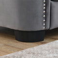3 Seater 3 Seater Combination Sofa.Velvet Grey Grey Foam Velvet 6 Seat