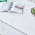 Smart Table Fridge, Multifunctional Coffee Table, Tempered Glass Table Top And Back Screen White Tempered Glass