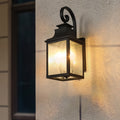 Large Outdoor Wall Lamps With Glass Supports Multiple Types Of Light Bulbs 1 Pack Black Modern Glass Aluminium