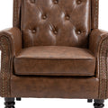 Coolmore Wood Frame Armchair, Modern Accent Chair Lounge Chair With Sturdy Wood Legs For Living Room Bedroom Brown Pu Brown Pu Foam Pu Leather