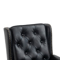 Coolmore Wood Frame Armchair, Modern Accent Chair Lounge Chair With Sturdy Wood Legs For Living Room Bedroom Black Pu Black Pu Foam Pu Leather