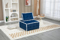 Coolmore Upholstered Deep Seat Armless Accent Single Lazy Sofa Lounge Arm Chair,Comfy Oversized Leisure Barrel Chairs For Living Room Office Meetingroom Aparment Bedroom Furniture Set Blue Velvet