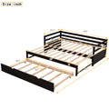 Twin Or Double Twin Daybed With Trundle,Espresso Box Spring Not Required Twin Espresso Wood Daybeds Pine