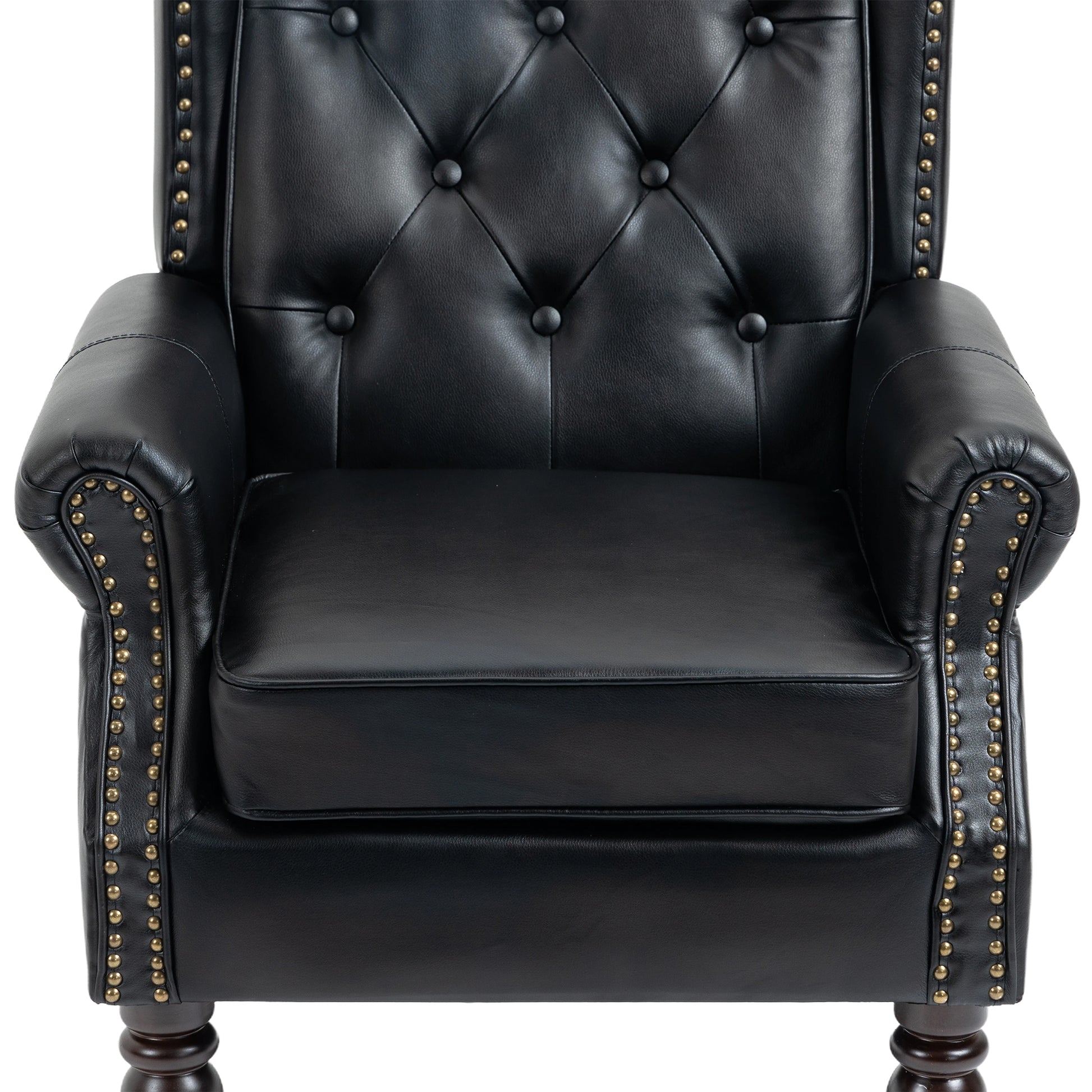 Coolmore Wood Frame Armchair, Modern Accent Chair Lounge Chair With Sturdy Wood Legs For Living Room Bedroom Black Pu Black Pu Foam Pu Leather