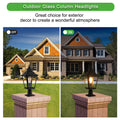 Outdoor Glass Column Headlights Supports Multiple Types Of Light Bulbs 2Pack Black Traditional Aluminum