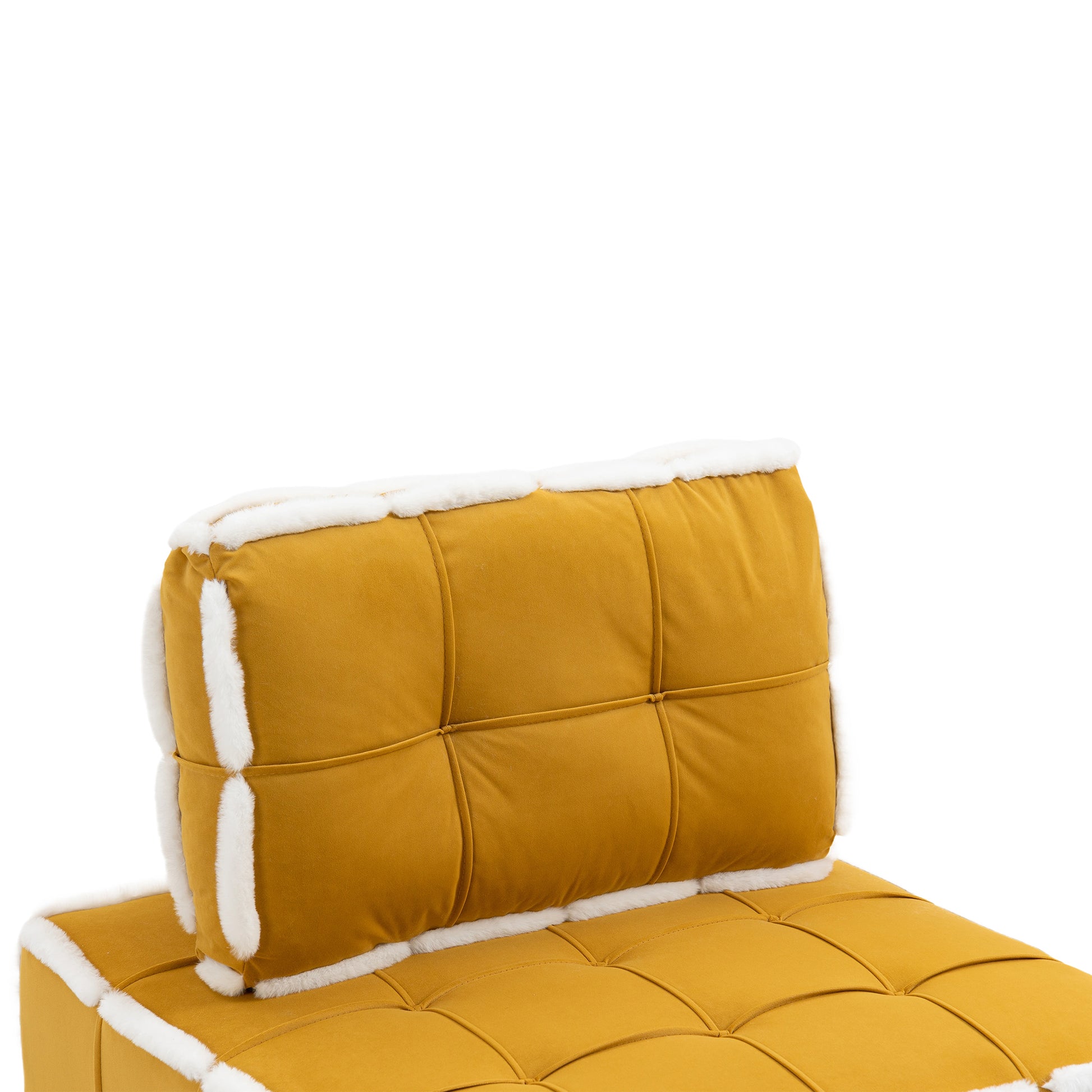 Coolmore Upholstered Deep Seat Armless Accent Single Lazy Sofa Lounge Arm Chair,Comfy Oversized Leisure Barrel Chairs For Living Room Office Meetingroom Aparment Bedroom Furniture Set Mustard Yellow Velvet