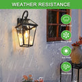 Modern Outdoor Waterproof Wall Lamp Supports Multiple Types Of Light Bulbs 2Pack Black Traditional Glass